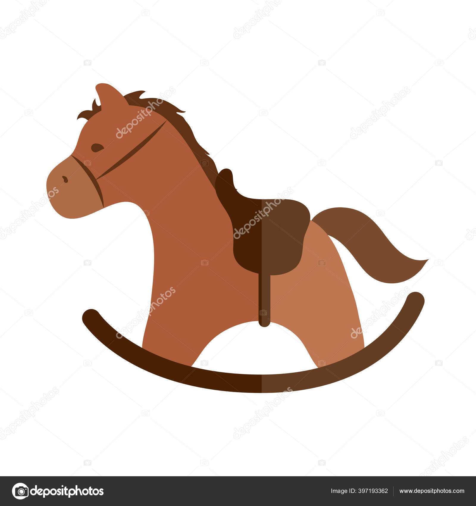 Desenho animado balançando cavalo brinquedo objeto para crianças